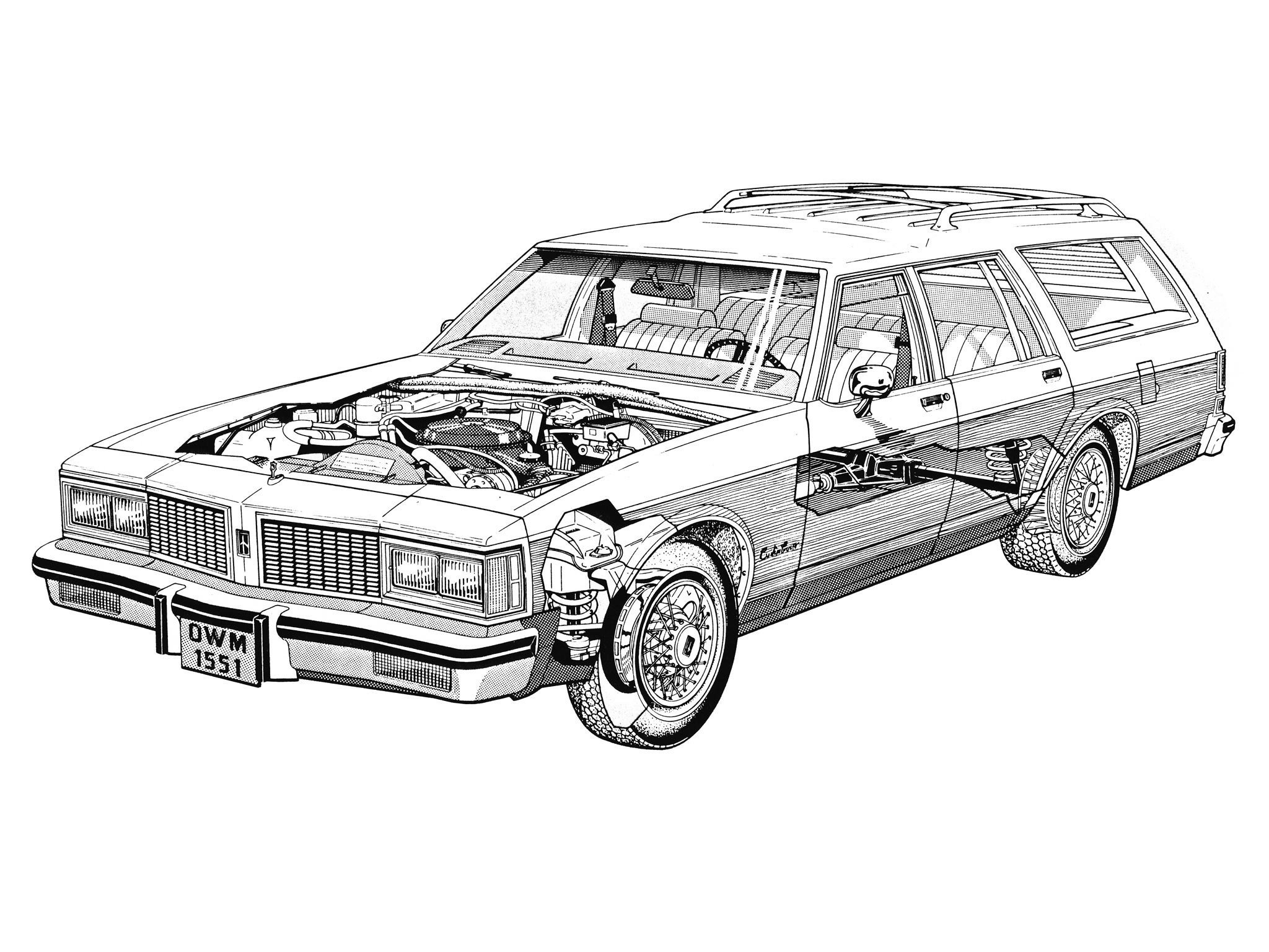 Oldsmobile Custom Cruiser cutaway drawing