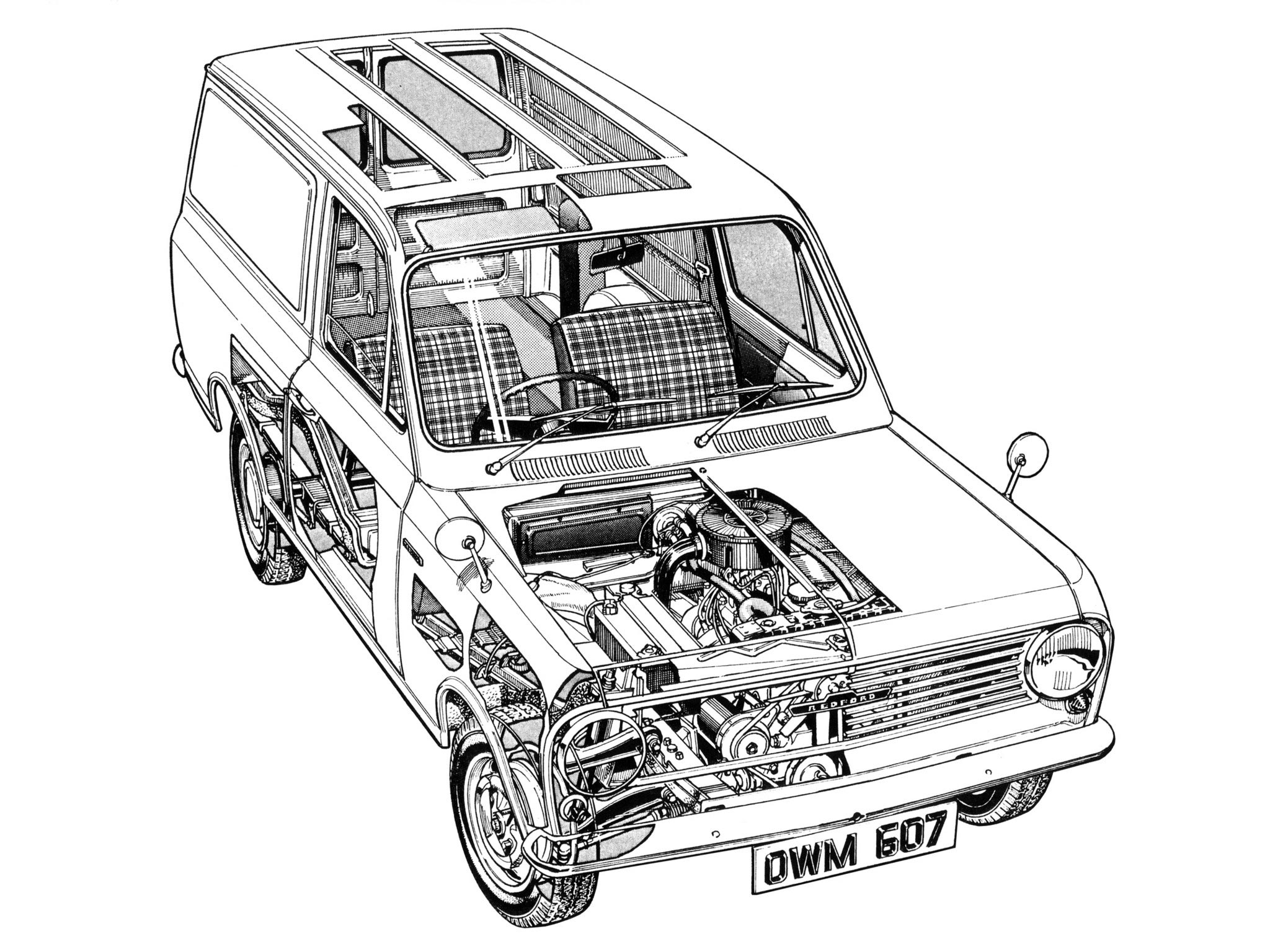 Bedford Ha Van cutaway drawing