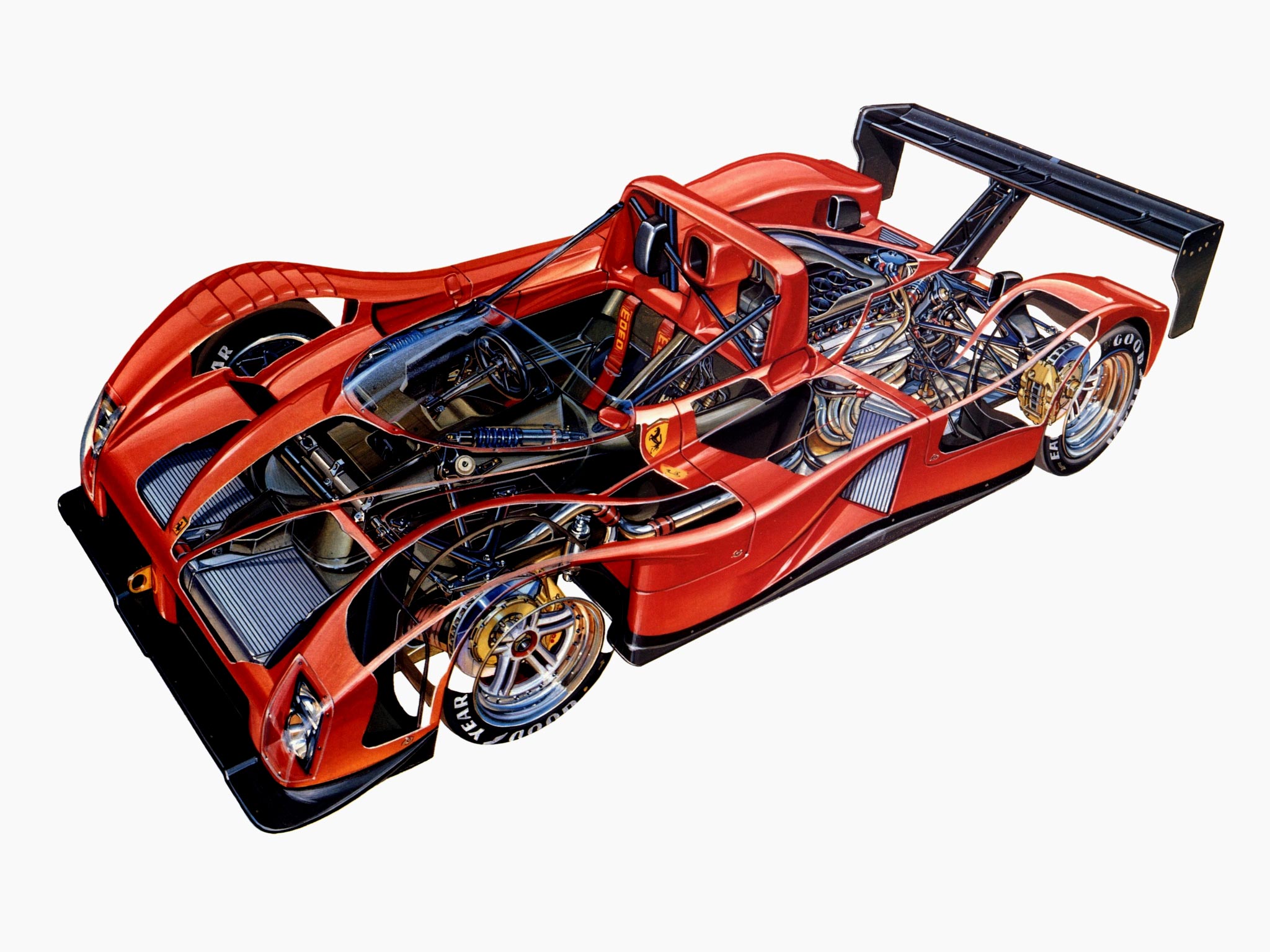 Ferrari f333 cutaway drawing