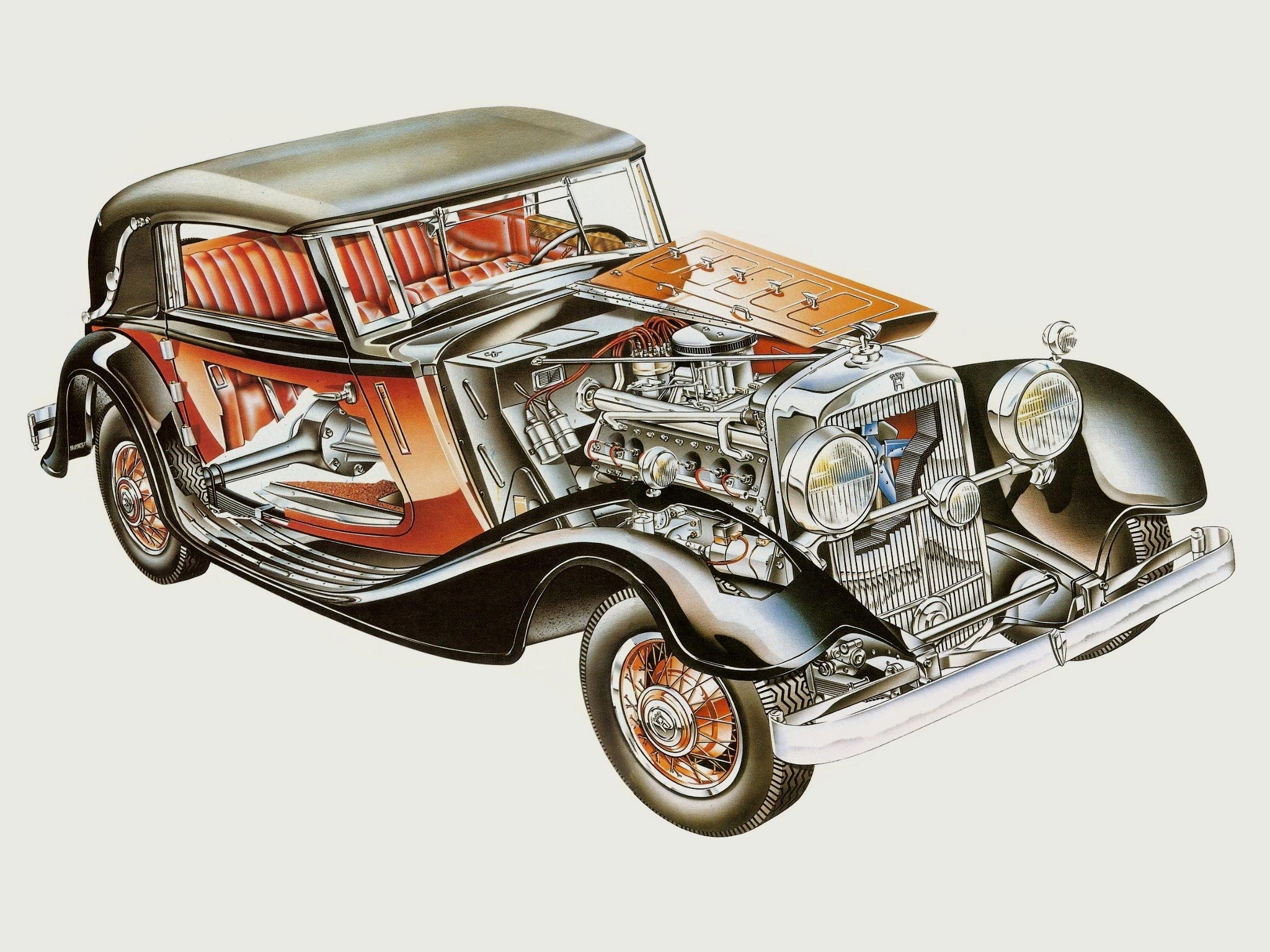 Horch 670 Cabriolet cutaway drawing