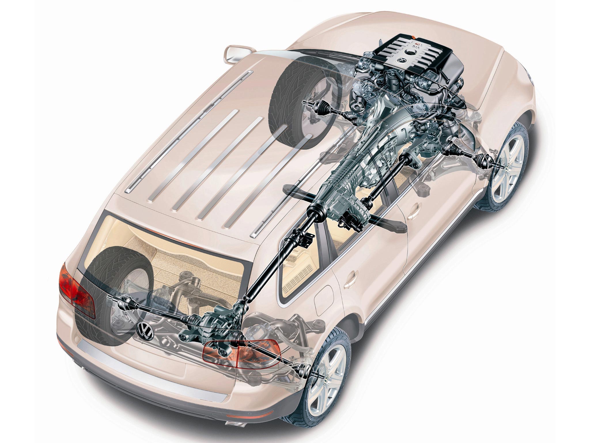 Volkswagen Touareg 2002 cutaway drawing
