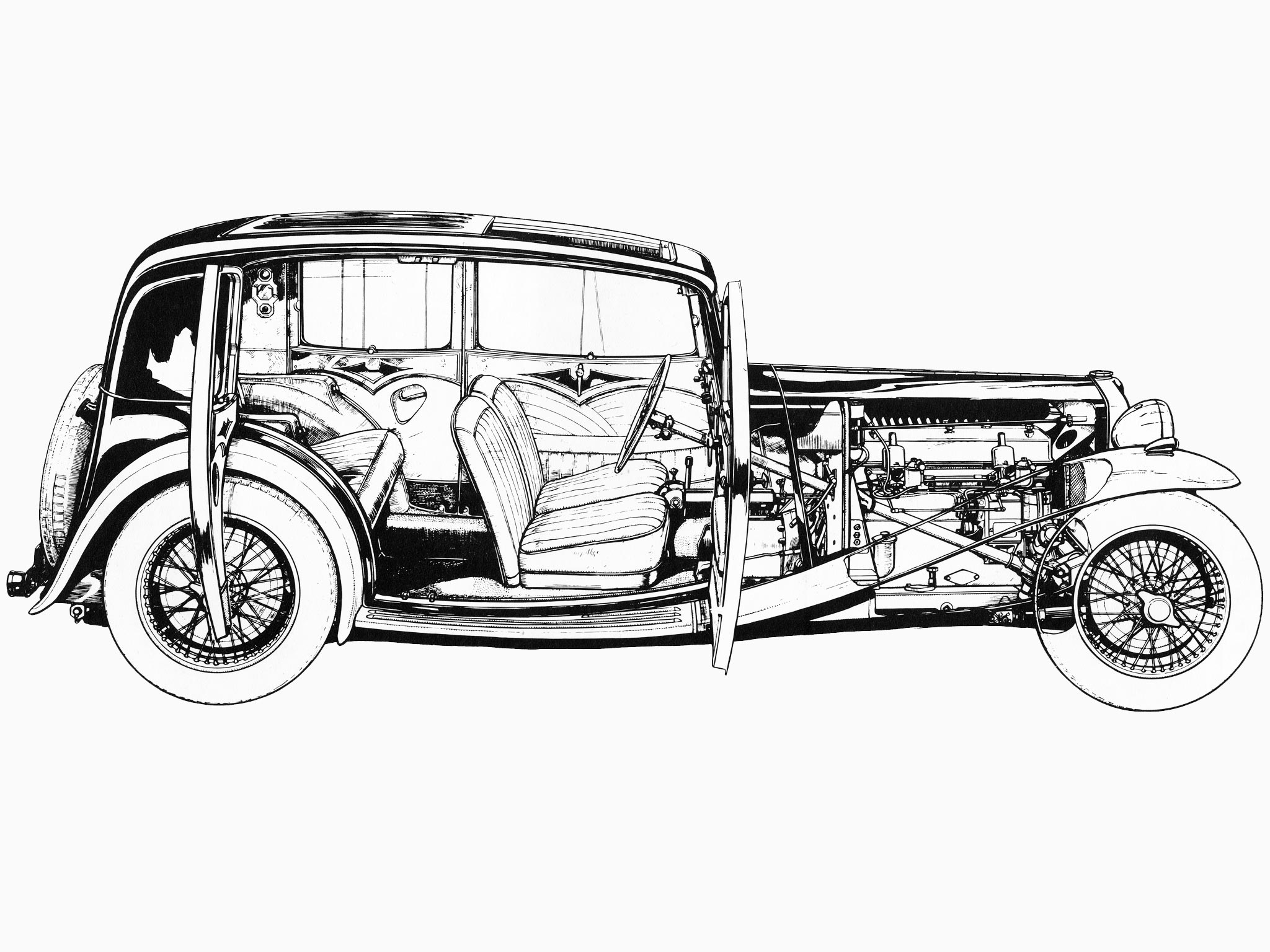 MG K1 Magnette cutaway drawing