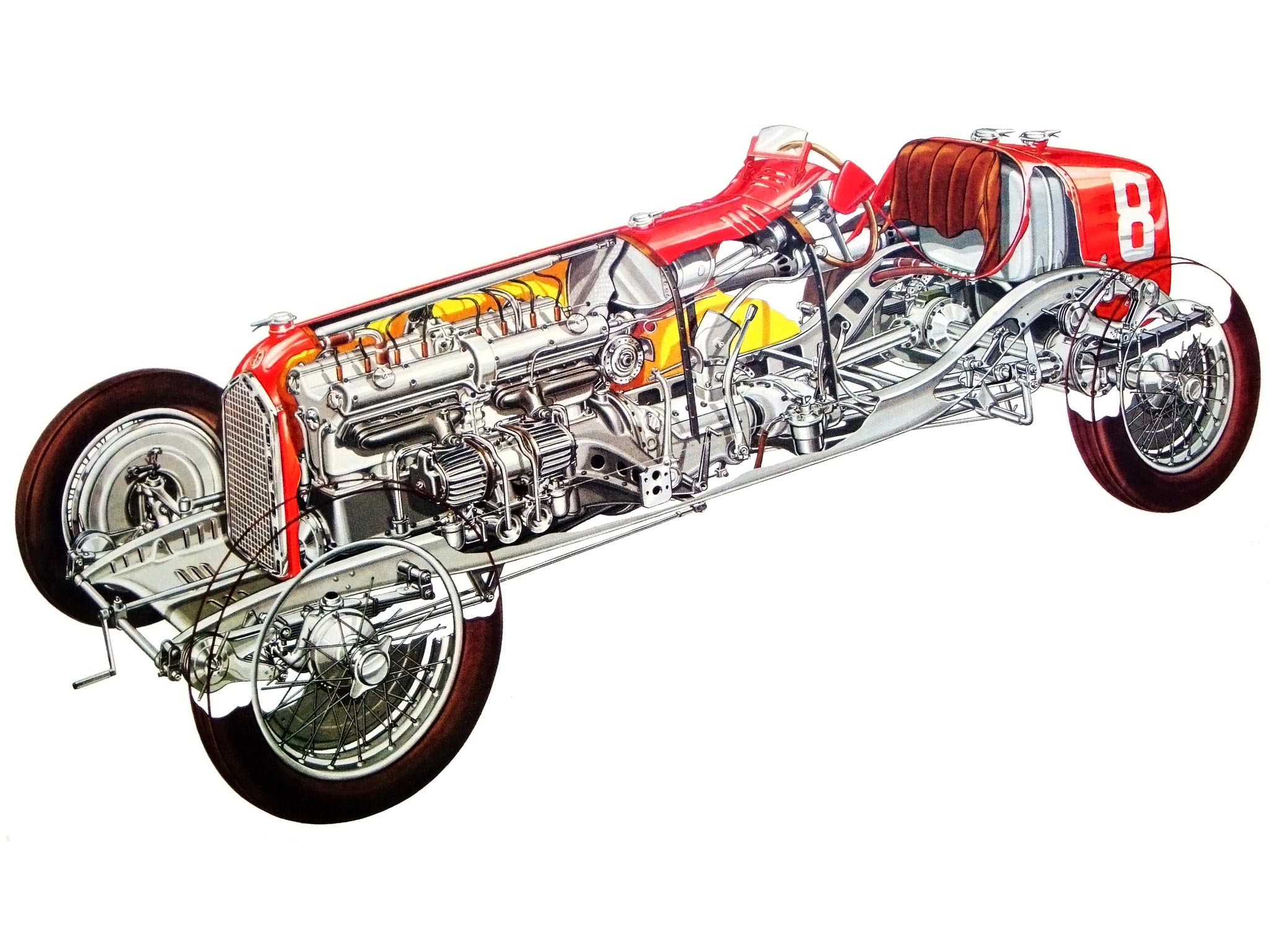 Alfa Romeo Tipo B cutaway drawing