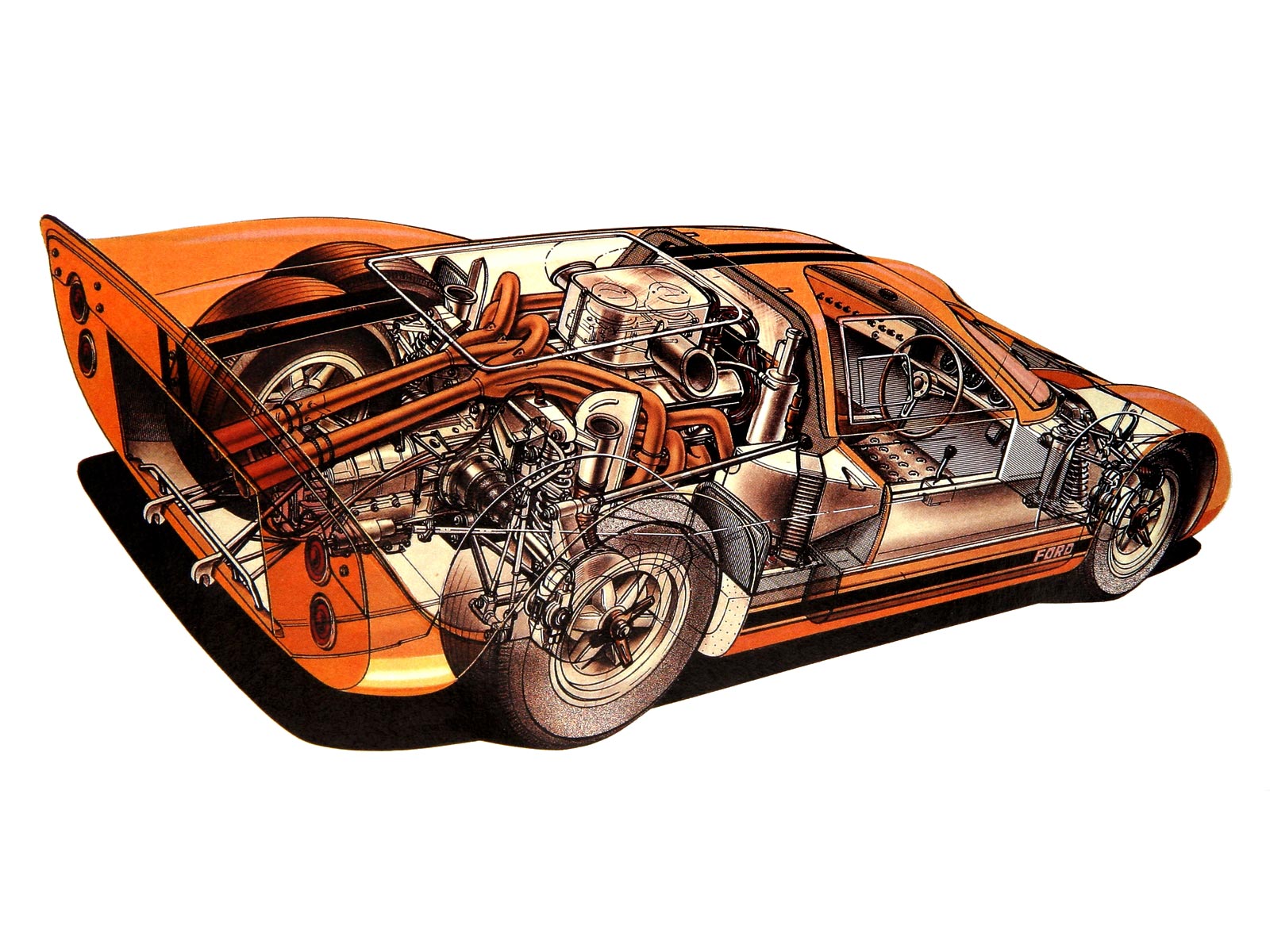 Ford GT40 cutaway drawing
