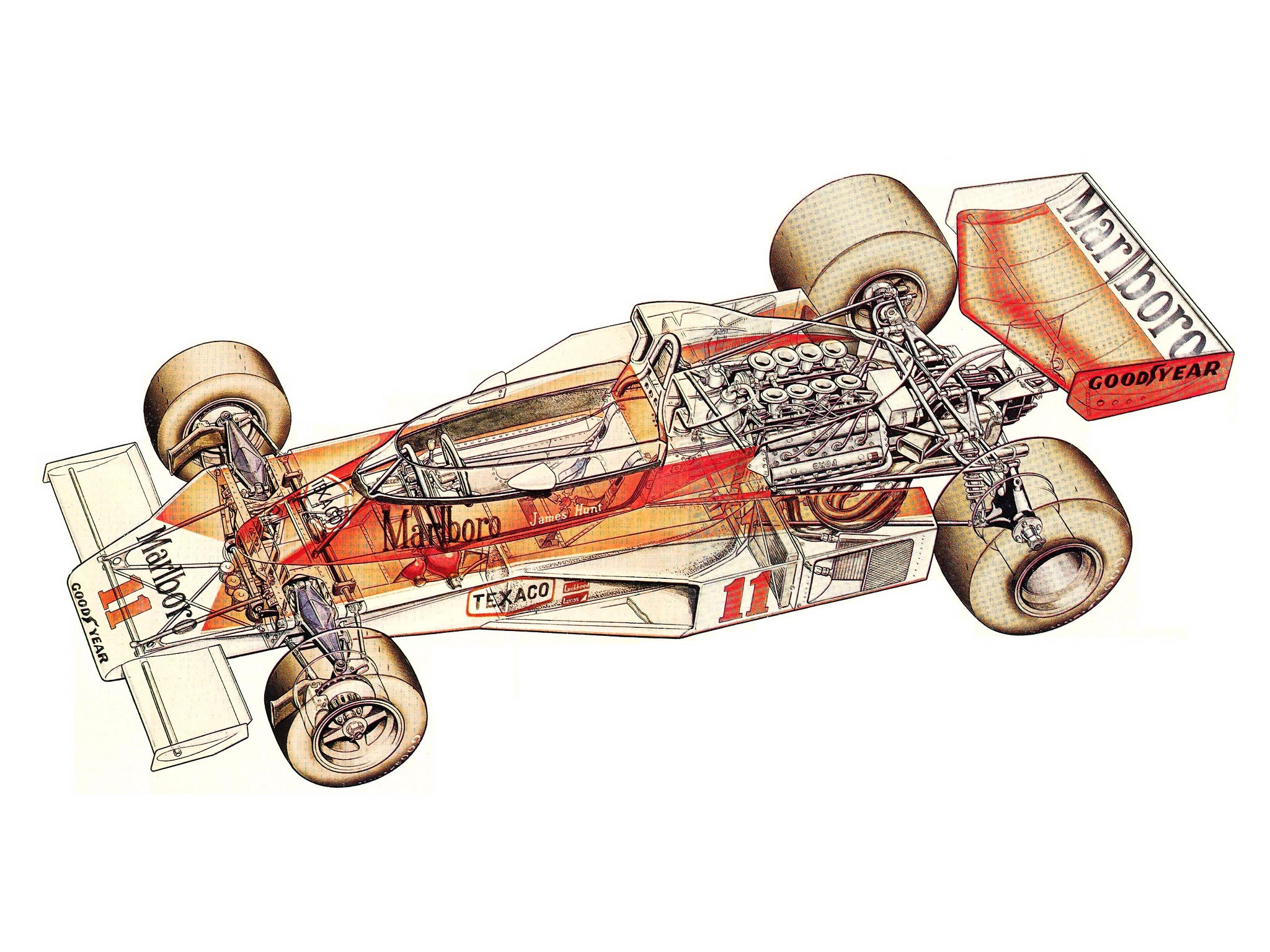 McLaren M23 cutaway drawing