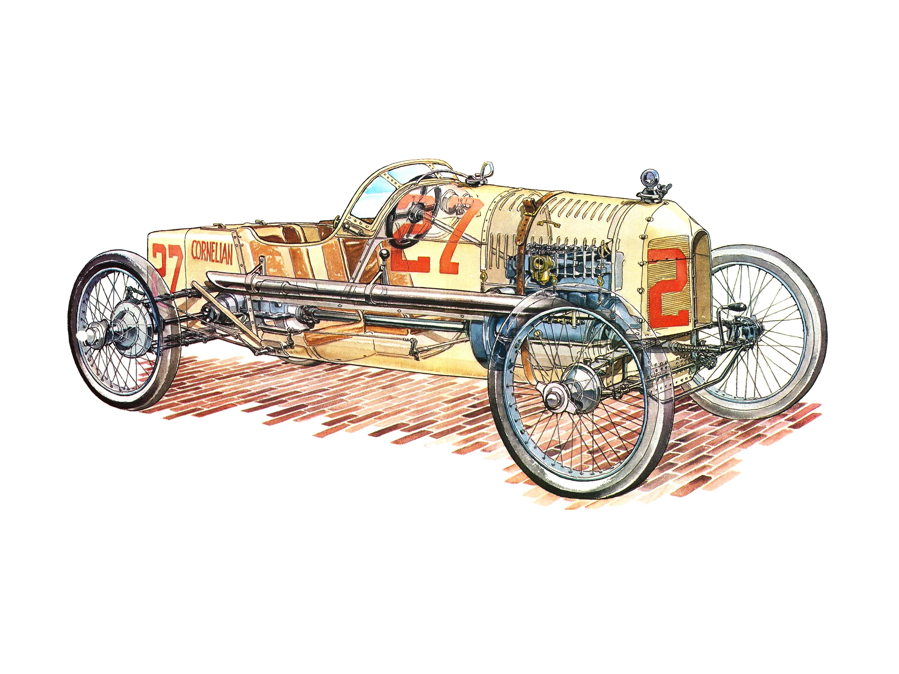 Cornelian Indy Race Car cutaway drawing