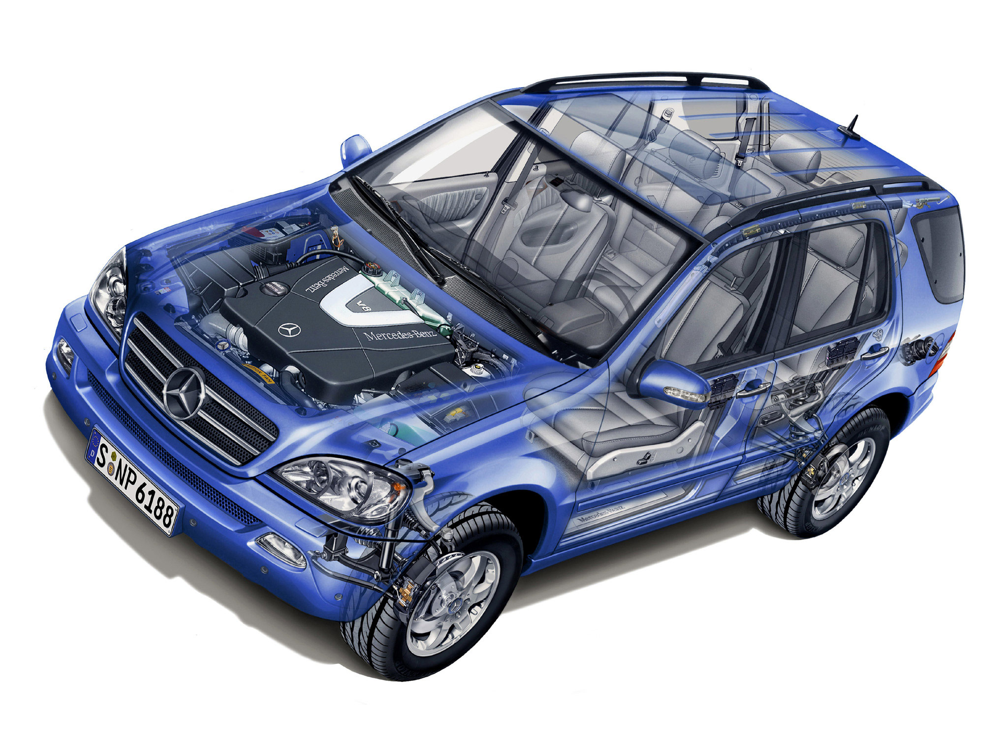 Mercedes-Benz ML400 cutaway drawing