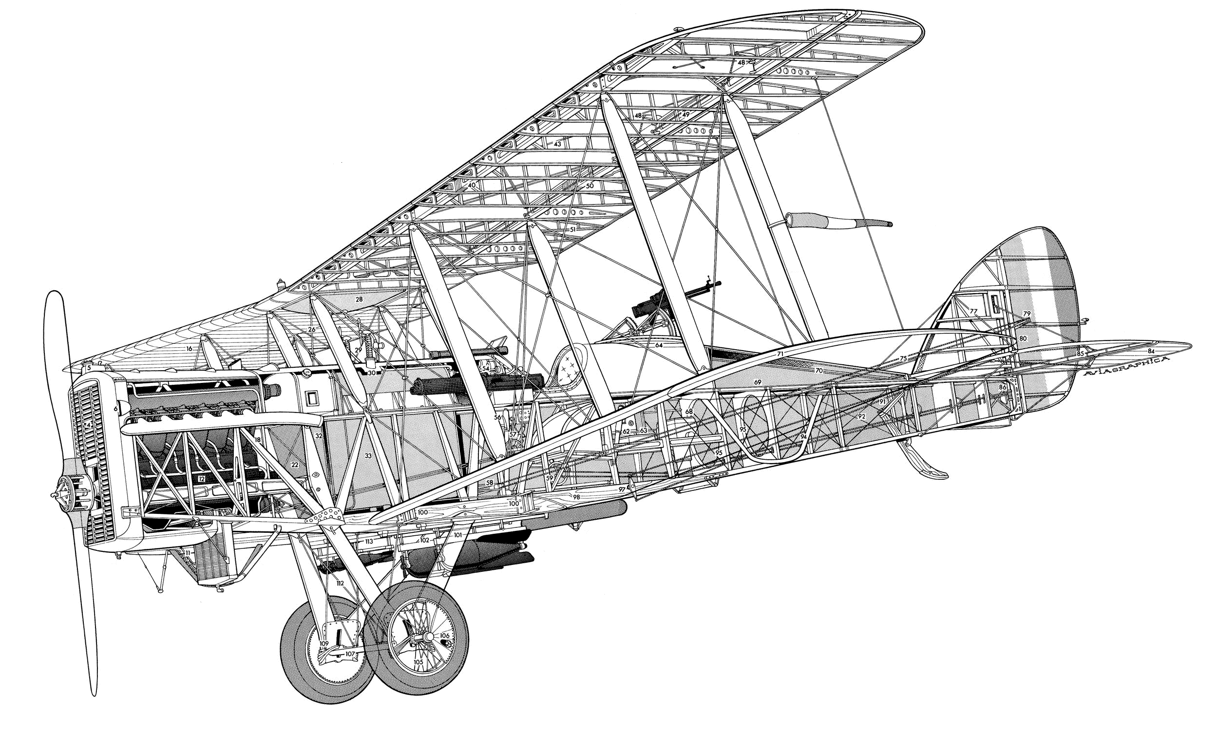 Airco DH.9A cutaway drawing